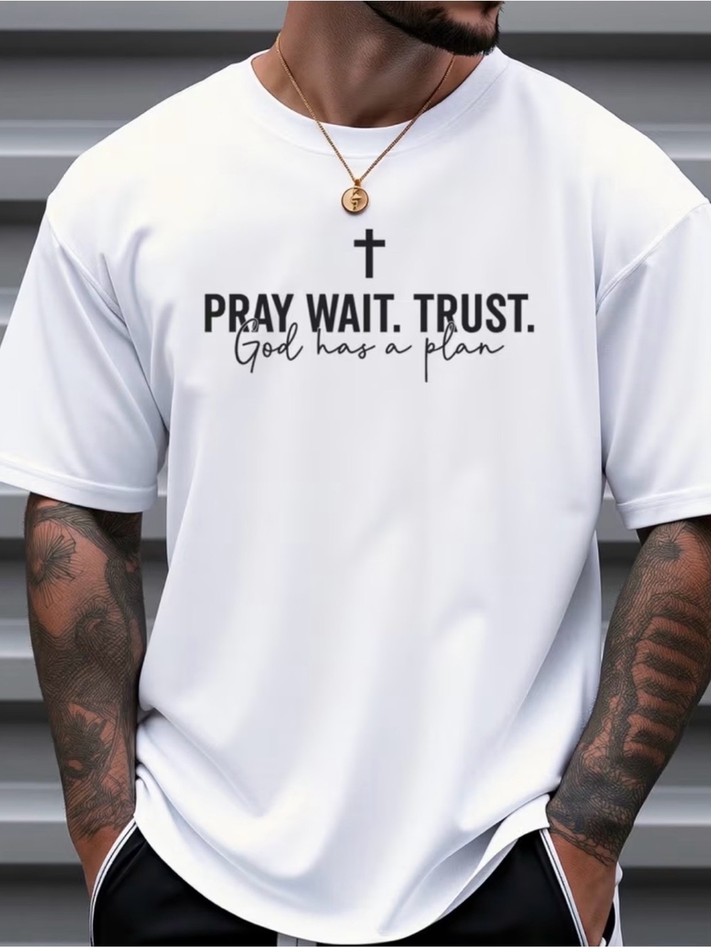 'Pray. Wait. Trust.' Graphic Tee